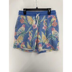 Chubbies Blue Board Shorts Mens L 8" Tropical Toucan Parrot AOP Beach Vacation